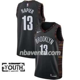 Camiseta Niños Brooklyn Nets Shabazz Napier 13 2018-19 Nike City Edition Negro Swingman